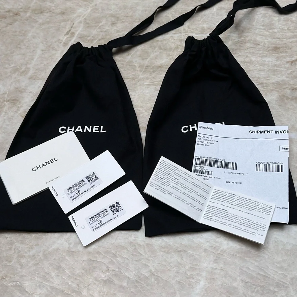 CHANEL Ballet flats Sz.39 Beige/Blush w/Box, shoe bags, docs. - Picture 5 of 16